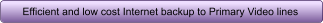 Efficient and low cost Internet backup to Primary Video lines